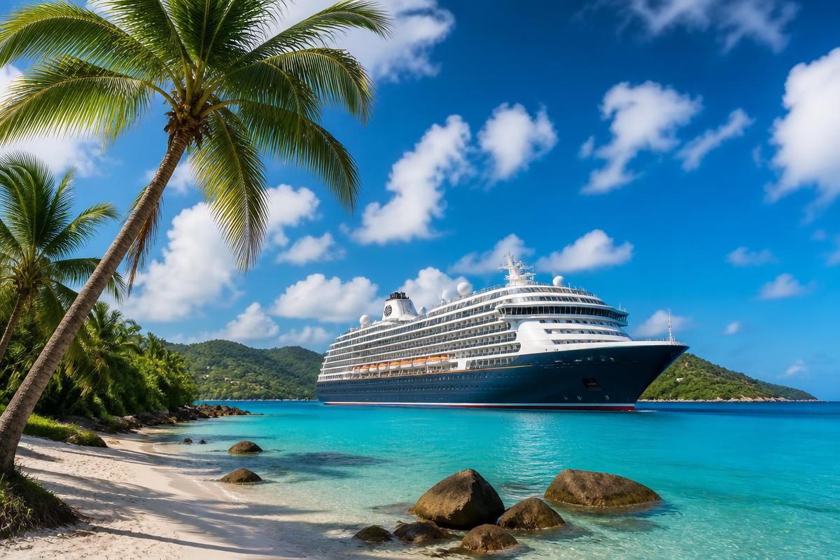 Crucero de lujo en aguas turquesas del Caribe